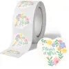 Etiquette autocollante avery plaisir d'offrir forme coeur fleurs 37x37mm rouleau 500 unites