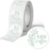 Etiquette autocollante avery plaisir d'offrir nature vert & blanc ronde diam. 35mm rouleau 500 unites