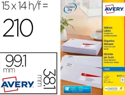 Etiquette autocollante avery adresse recyclee laser blanc 99,1 x 38,1mm boite de 210