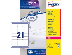 Etiquette autocollante avery adresse laser blanc 63,5 x 72mm boite de 1200