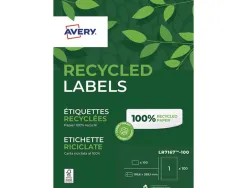 Etiquette autocollante avery adresse recyclee laser blanc 199,6 x 289,1 mm boite de 100