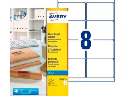 Etiquette autocollante avery adresse jet encre transparent 99,1 x 67,7 mm boite de 200