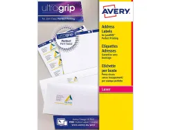 Etiquette autocollante avery adresse recyclee laser blanc 38,1 x 21,2 mm boite de 6500