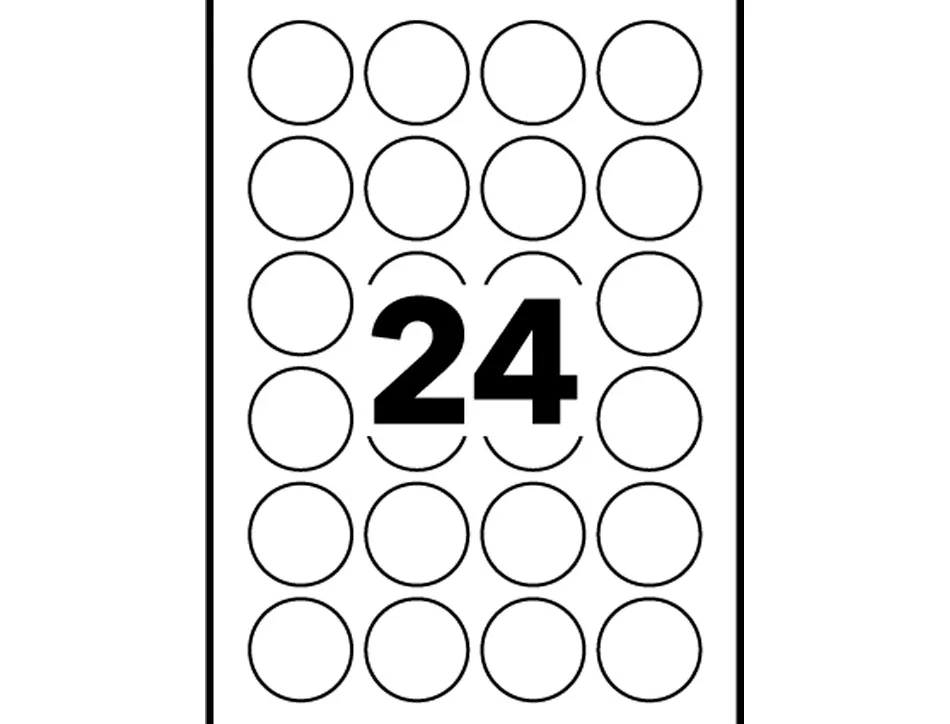 Etiquette avery multi-usages diam. 30 mm impression laser / jet d'encre / copieur coloris vert 240 unites