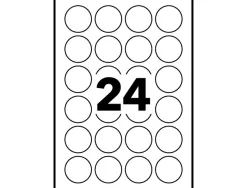 Etiquette avery multi-usages diam. 30 mm impression laser / jet d'encre / copieur coloris jaune 240 unites