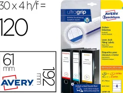 Etiquette avery pour dos de classeur ilc blanc 192 x 38 m boite de 175
