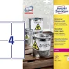 Etiquette avery ultra resistantes polyester laser blanc 99,1 x 139mm boite de 80