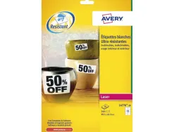 Etiquette avery ultra resistantes polyester laser blanc 99,1 x 42,3mm boite de 240
