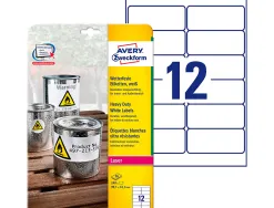 Etiquette avery ultra resistantes polyester laser blanc 99,1 x 42,3mm boite de 240