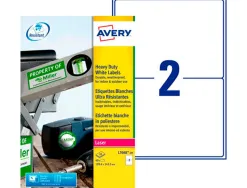 Etiquette avery ultra resistantes polyester laser blanc 199,6 x 143,5mm boite de 40