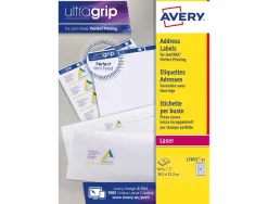 Etiquette expedition avery impression laser 38,1x21,2mm coloris blanc pochette 975 unites