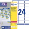 Etiquette expedition avery impression laser 63,5x33,9mm coloris blanc pochette 360 unites