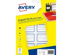 Etiquette scolaire avery impression laser jet encre et copieur 36x56mm coloris blanc lignes bleues pochette 120