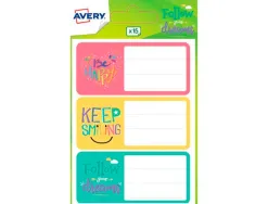 Etiquette scolaire avery phrases fun 76x34mm paquet de 15