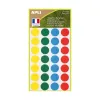 Etiquettes apli 100% recycle ï15mm coloris assortis pochette 140 unites