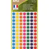 Etiquettes apli 100% recycle ï8mm coloris assortis pochette 385 unites