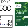 Etiquettes avery recyclees multiusages 38x21,2 mm coloris blanches 6500 unites