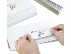 Etiquettes laser avery format 38,1 x 21,2 mm coloris blanc boîte 6500 unites