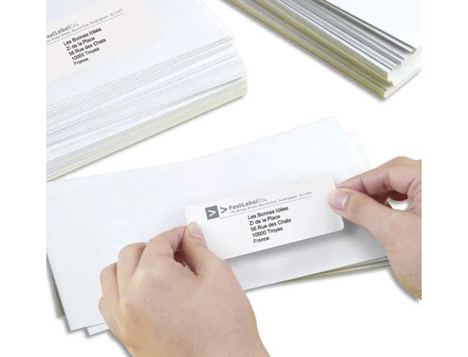 Etiquettes laser avery format 38,1 x 21,2 mm coloris blanc boîte 6500 unites