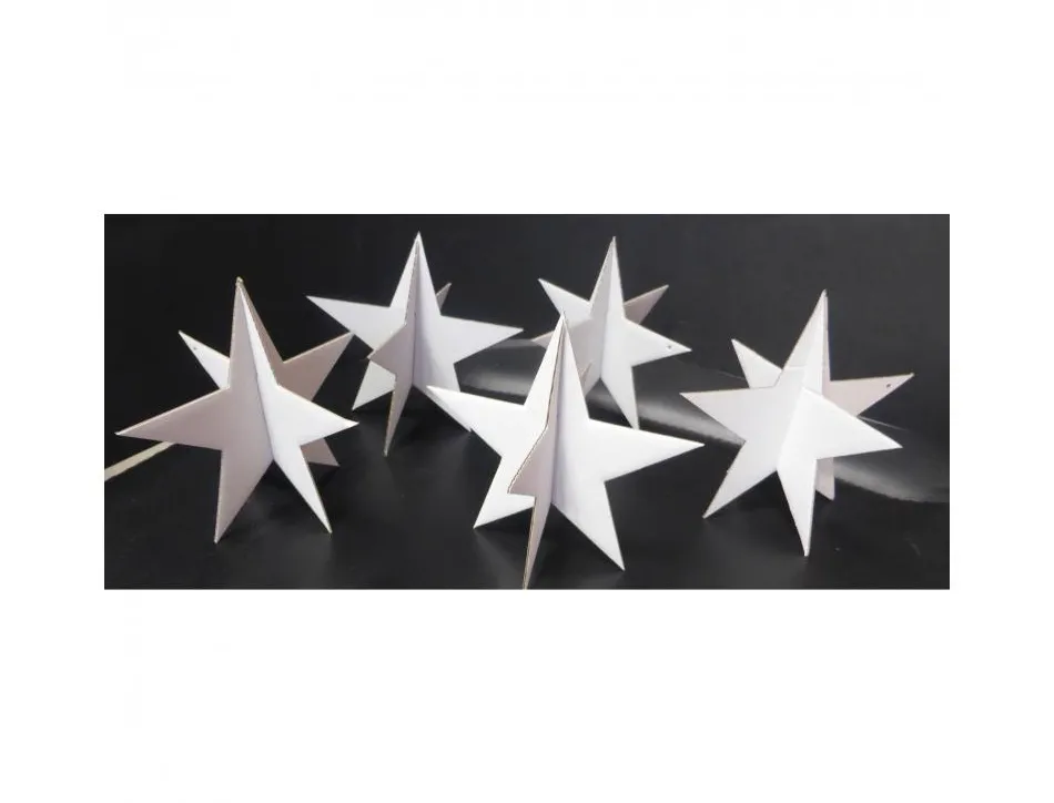 Etoile carton cleopatre a monter 12x12x11.5cm coloris blanc lot de 30