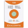 Etui 100 fiches exacompta bristol quadrillee 5x5 non perforee assortis 148x210mm