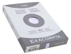 Etui 100 fiches exacompta bristol quadrillee 5x5 non perforee blanc 148x210mm