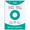 Etui 100 fiches exacompta bristol quadrillee 5x5 perforation en haut blanc 148x210 mm