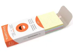 Etui 100 fiches exacompta bristol quadrillee 5x5 non perforee assortis 125x200mm