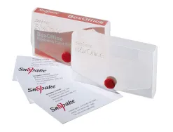 Etui cartes de visite snopake rigide femeture bouton pression capacite 50 unites coloris transparent