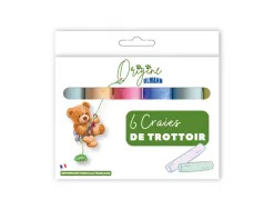 Etui craies de trottoir ulmann 6 unites coloris assortis