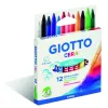 Etui crayons a la cire cera giotto forme ronde 8mm 9cm lavable 12 unites coloris assortis