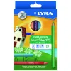 Etui crayons de couleur geantes lyra forme hexagonales bois 18cm mine 6mm 12 unites coloris