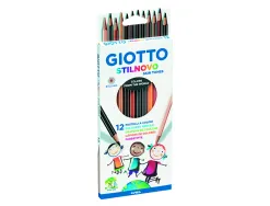 Etui crayons de couleur stilnovo giotto forme hexagonale bois de cedre 18cm mine 3mm 12 unites coloris
