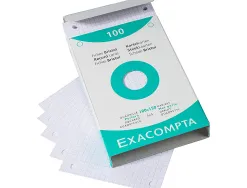 Etui de 100 fiches exacompta bristol blanc quadrille 5x5 uni perforee 125x200mm