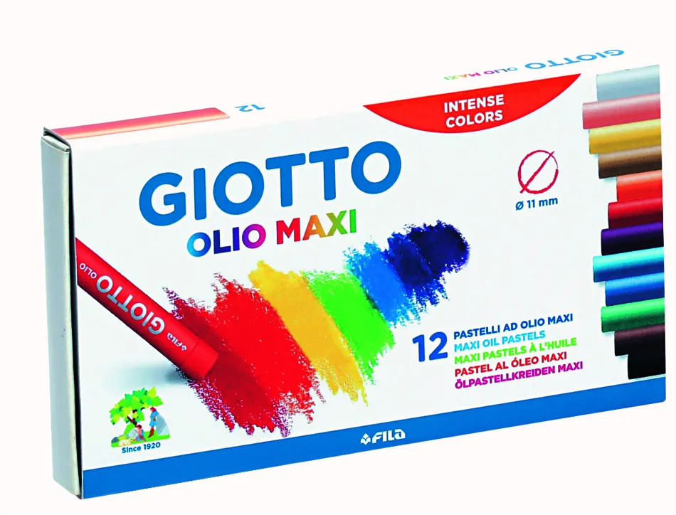 Etui pastels a l huile olio giotto forme ronde 67mm 12 unites coloris assortis