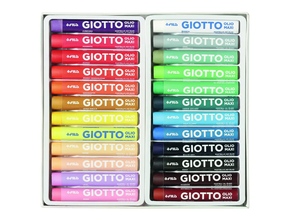 Etui pastels a l huile olio giotto forme ronde 67mm 24 unites coloris assortis