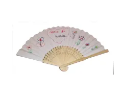 Eventails culture club en bois et papier a decorer 12 unites