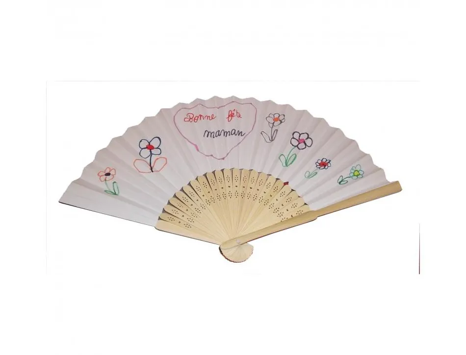 Eventails culture club en bois et papier a decorer 12 unites