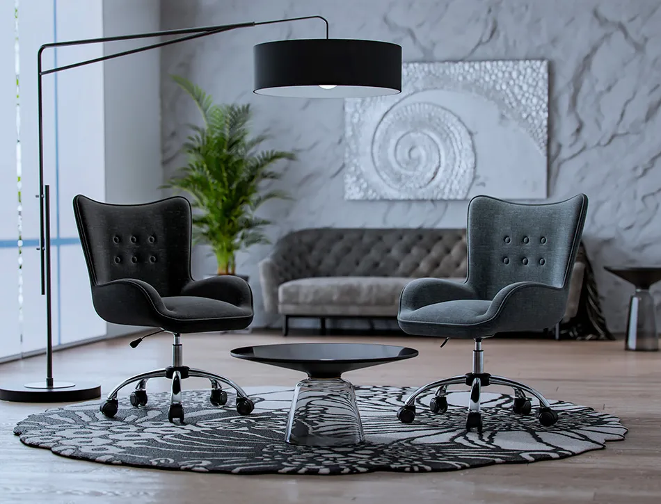 Fauteuil bureau q-connect messina recouvert tissu base metal chrome hauteur max 960mm largeur 570mm prof 620mm noir