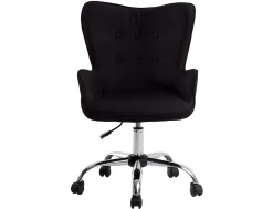 Fauteuil bureau q-connect messina recouvert tissu base metal chrome hauteur max 960mm largeur 570mm prof 620mm noir