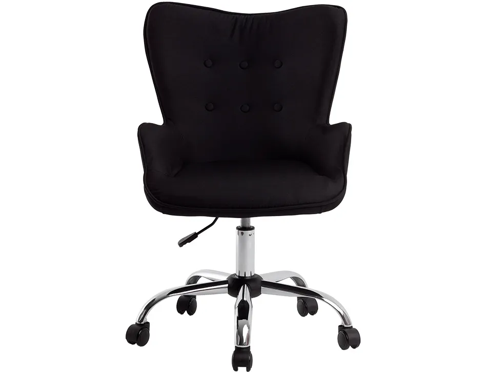 Fauteuil bureau q-connect messina recouvert tissu base metal chrome hauteur max 960mm largeur 570mm prof 620mm noir