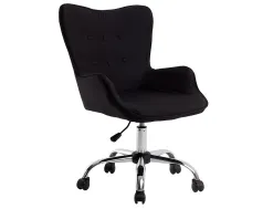 Fauteuil bureau q-connect messina recouvert tissu base metal chrome hauteur max 960mm largeur 570mm prof 620mm noir