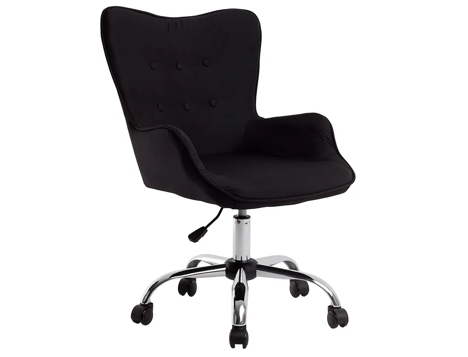 Fauteuil bureau q-connect messina recouvert tissu base metal chrome hauteur max 960mm largeur 570mm prof 620mm noir
