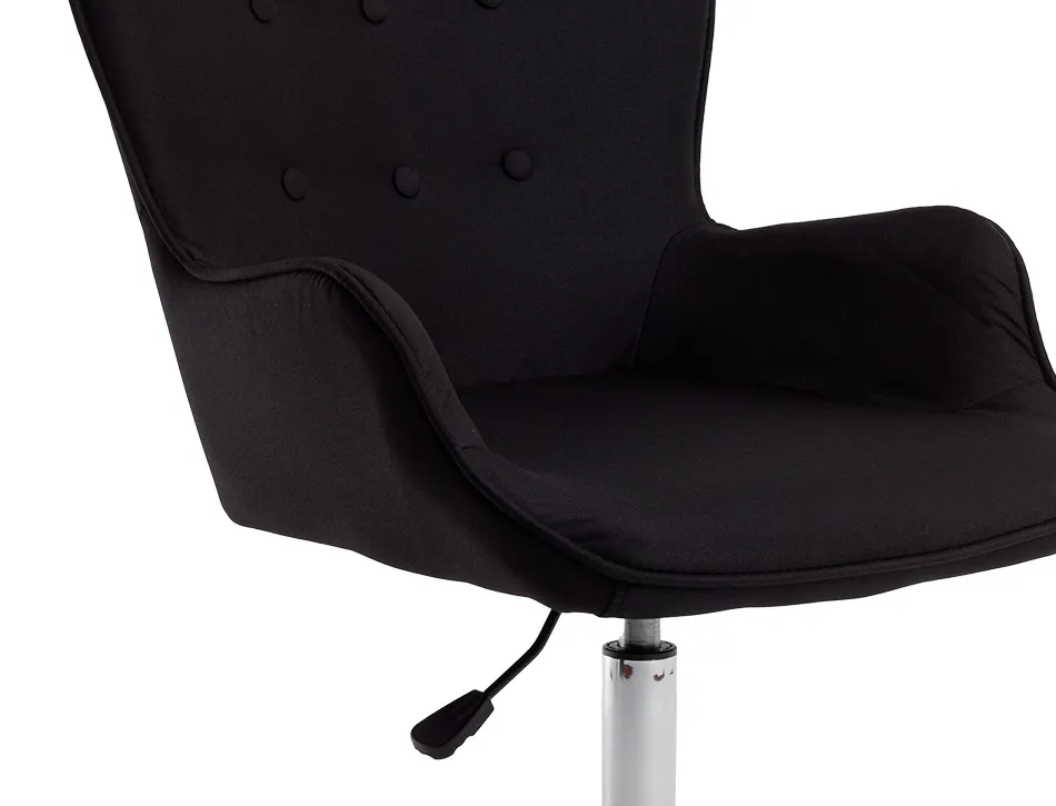 Fauteuil bureau q-connect messina recouvert tissu base metal chrome hauteur max 960mm largeur 570mm prof 620mm noir