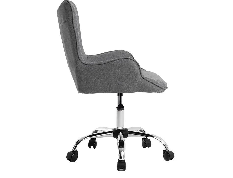 Fauteuil bureau q-connect messina recouvert tissu base metal chrome hauteur max 960mm largeur 570mm prof 620mm gris
