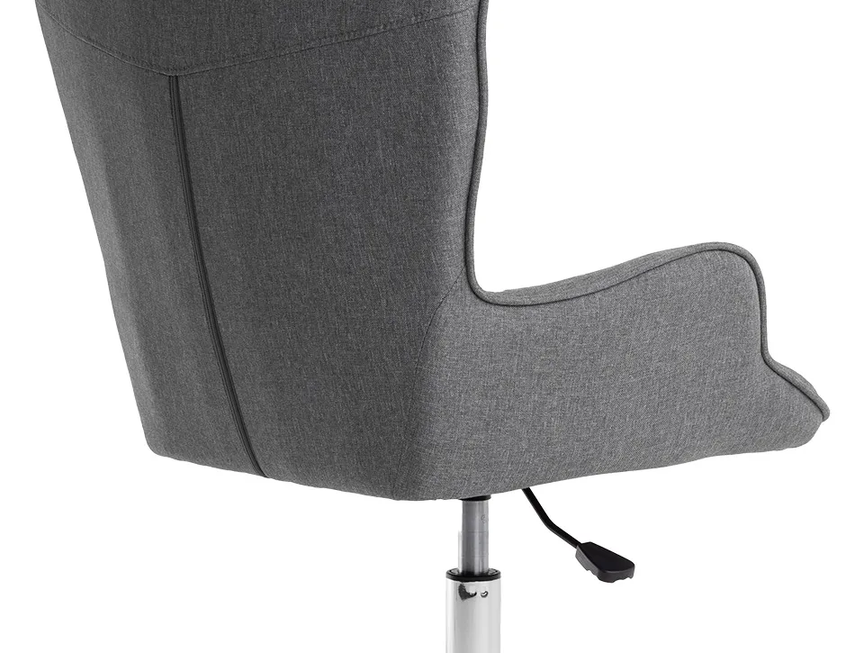 Fauteuil bureau q-connect messina recouvert tissu base metal chrome hauteur max 960mm largeur 570mm prof 620mm gris