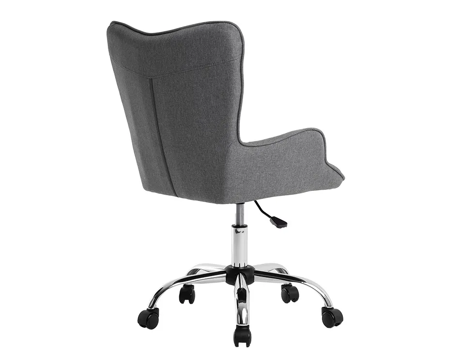 Fauteuil bureau q-connect messina recouvert tissu base metal chrome hauteur max 960mm largeur 570mm prof 620mm gris
