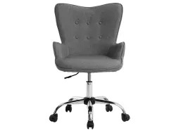 Fauteuil bureau q-connect messina recouvert tissu base metal chrome hauteur max 960mm largeur 570mm prof 620mm gris