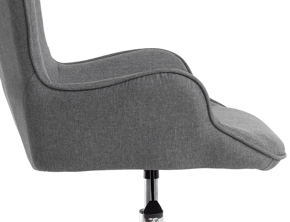 Fauteuil bureau q-connect messina recouvert tissu base metal chrome hauteur max 960mm largeur 570mm prof 620mm gris