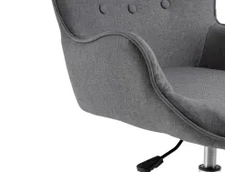 Fauteuil bureau q-connect messina recouvert tissu base metal chrome hauteur max 960mm largeur 570mm prof 620mm gris